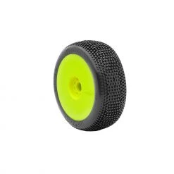 Outlet 🛒 AKA PRODUCTS, INC. 1/8 Impact Medium Long Wear Pre-Mounted Tires, Yellow EVO Wheels (2): Buggy ⌛