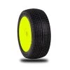 New 🎁 AKA PRODUCTS, INC. 1/8 Double Down Super Soft Long Wear Pre-Mounted Tires, Yellow EVO Wheels (2): Buggy 🌟