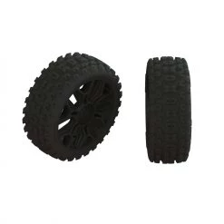 New 🥰 ARRMA 1/8 2HO Front/Rear 3.3 Pre-Mounted Tires, 17mm Hex, Black (2) 🔔