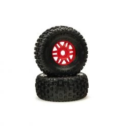 Flash Sale 🌟 ARRMA 1/8 dBoots Fortress Front/Rear 2.4/3.3 Pre-Mounted Tires, 17mm Hex, Red (2) 😍