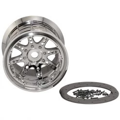 Hot Sale 👏 Axial 1/8 Oversize 8-Spoke 3.8 Beadlock Wheels, 17mm Hex, Chrome (2) 🎁
