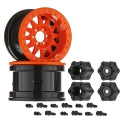 Outlet 😀 Axial 1/10 Method IFD 2.2 Beadlock Wheels, 12mm Hex, Orange (2) 💯