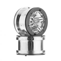 Outlet 🥰 Axial 1/10 Rocksters 2.2 Beadlock Wheels, 12mm Hex, Chrome (2) 😉