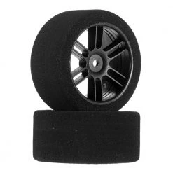 Cheap ⌛ BSR Racing Tires 1/10 30mm Nitro Touring Foam Tires, Mounted, 35 Rear, Black Wheels (2) 😉