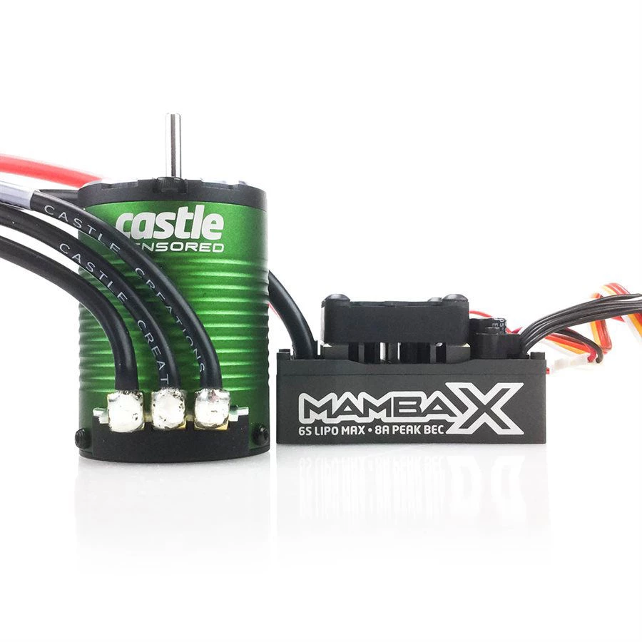 Discount 😀 Castle Creations 1/10 Mamba X Waterproof ESC/1406-7700Kv Sensored Brushless Motor Combo: 4mm Bullet 🔥 1 Discount 😀 Castle Creations 1/10 Mamba X Waterproof ESC/1406-7700Kv Sensored Brushless Motor Combo: 4mm Bullet 🔥