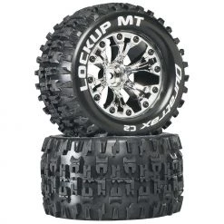 Flash Sale 😉 Duratrax Lockup MT 2.8" 2WD Mounted 1/2" Offset Tires, Chrome (2) 🔥