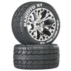 Coupon ⭐ Duratrax Bandito ST 2.8" Mounted 1/2" Offset C2 Tires, Chrome (2) 👏