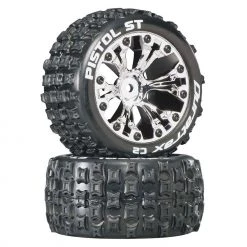 Best Sale 🔔 Duratrax Pistol ST 2.8" 2WD Mounted Rear C2 Tires, Chrome (2) 😉