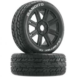 Budget 💯 Duratrax Bandito 1/8 Buggy Tire C2 Mounted Spoke Tires, Black (2) 👏