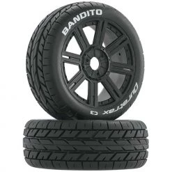 Coupon 👏 Duratrax Bandito 1/8 Buggy Tire C3 Mounted Spoke Tires, Black (2) 🔔