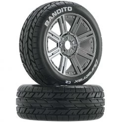 Deals 😉 Duratrax Bandito 1/8 Buggy Tire C2 Mounted Spoke Tires, Chrome (2) ❤️