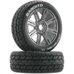 Wholesale 🌟 Duratrax Bandito 1/8 Buggy Tire C3 Mounted Spoke Tires, Chrome (2) 😍
