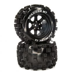 Promo 😀 Duratrax STAKKER MT 2.8 Mounted F/R Tires, C2 14mm Black (2) 🥰