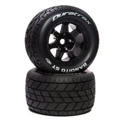 Best Sale 👏 Duratrax Bandito ST Belt 3.8" Mounted Front/Rear Tires .5 Offset 17mm, Black (2) ⭐