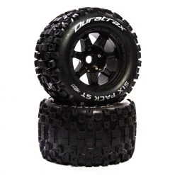 Coupon 👏 Duratrax Six Pack ST Belt 3.8" Mounted Front/Rear Tires .5 Offset 17mm, Black (2) ⭐