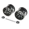 Best Sale ⌛ Losi 1/8 420S Force Front/Rear 4.1 Wheels with Cap, Black Chrome, 20mm Hex (2): XXL/2 ⌛