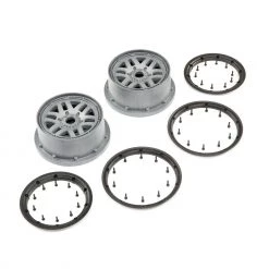 Wholesale ✔️ Losi 1/5 Front/Rear 4.75 Wheel and Beadlock Set, 24mm Hex, Grey (2): 5ive-T 2.0 🎁