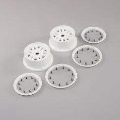 Discount 🎉 Losi 1/5 Front/Rear 4.75 Wheel and Beadlock Set, 24mm Hex, White (2): 5ive-T 2.0 😉