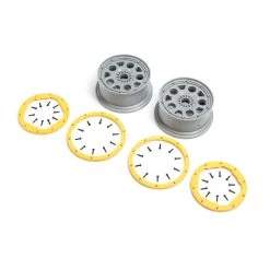 Outlet 😍 Losi Wheels, Silver, Yellow Beadlock (2): DBXL 2.0 👍