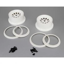 Deals ❤️ Losi 1/5 Wheel and Beadlock Set 4.75, 24mm Hex, White (2): 5IVE-T 🧨