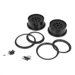 Flash Sale 🎁 Losi 1/5 Wheel and Beadlock Set 4.75, 24mm Hex, Black (2): 5IVE-T 🛒