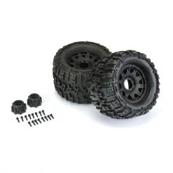 Best Pirce 🛒 Pro-Line Racing 1/8 Trencher X F/R 3.8" MT Tires Mounted 17mm Blk Raid (2) 😀 -Cheap RC Cars And Trucks Store PRO118410 A2 FRKV6CPN