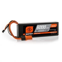 Cheapest 🎉 Spektrum 7.4V 5000mAh 2S 100C Smart Hardcase LiPo Battery: IC5 😀