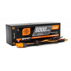 Promo 🛒 Spektrum 14.8V 5000mAh 4S 100C Smart Race Hardcase LiPo Battery: Tubes, 5mm 🧨