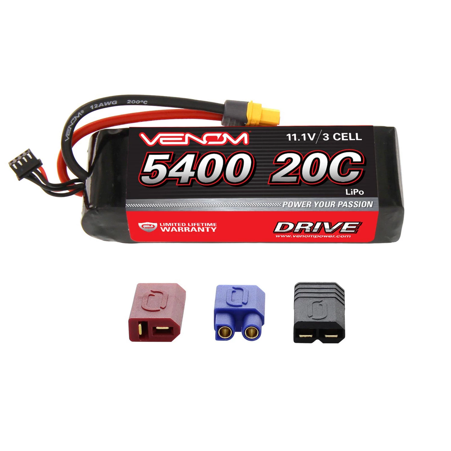 Coupon ✔️ Venom 11.1V 5400mAh 3S 20C DRIVE LiPo Battery: UNI 2.0 Plug ✨ 1 Coupon ✔️ Venom 11.1V 5400mAh 3S 20C DRIVE LiPo Battery: UNI 2.0 Plug ✨
